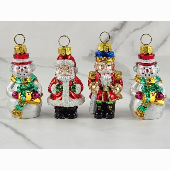 TWC Christmas Tree Ornaments Santa Snowman Nutcracker 4" Resin 90s Holidays x4 - Picture 4 of 15